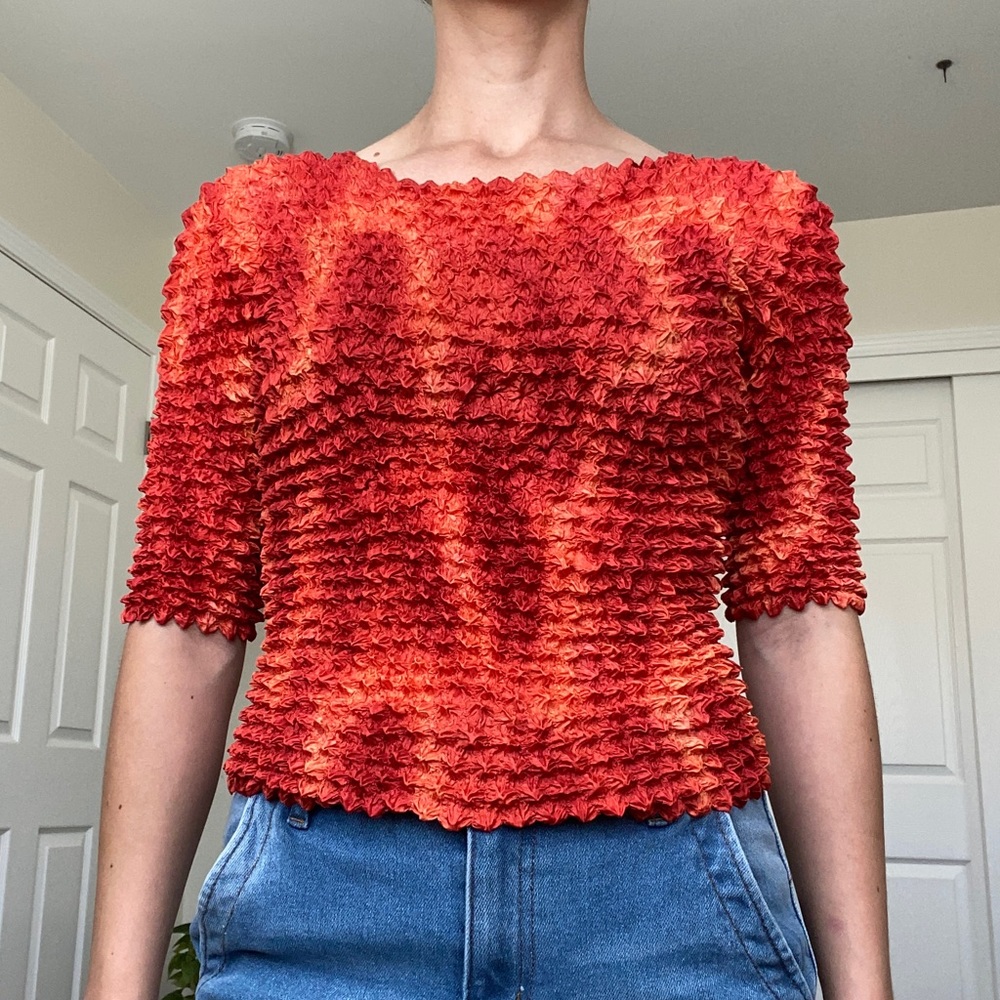 Vintage Y2K popcorn bubble top - Picture 3 of 5